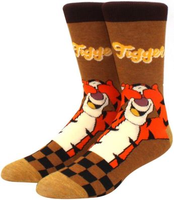 Tiggers Big Face Socken - Tiggers Großes Abenteuer Crew Cartoon-Socken in 3/4-Länge