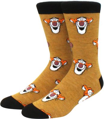 Tiggers Faces Socken - Tiggers Großes Abenteuer Crew Cartoon-Socken in 3/4-Länge