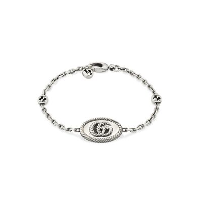 Gucci – YBA627749001 – GG Marmont-Armband aus gealtertem Sterlingsilber mit Doppel-G