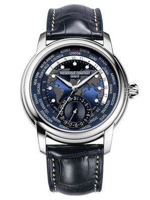 Frederique Constant – Mann – FC-718NWM4H6 – Manufaktur-Weltzeituhr mit 42 mm GMT-Datu