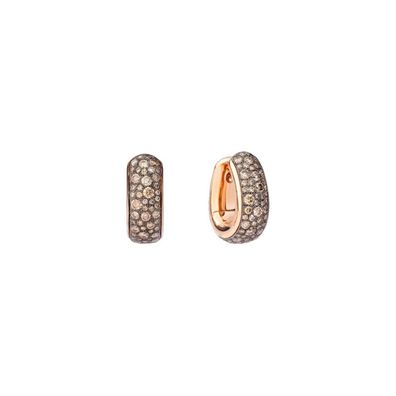 Pomellato - POB7122O7BKRDBR00 - Ikonische kühne Ohrringe in Roségold- und Braundiaman