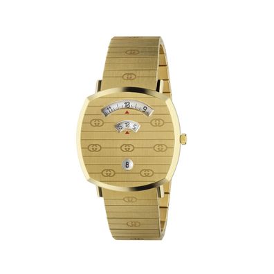 Gucci – YA157409 – Grip Gelbgold-PVD-Gehäuse mit GG-Gravur, 3 Fenster zur Anzeige von