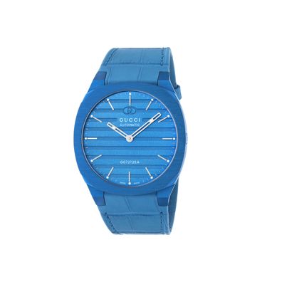 Gucci – YA163324 – Gucci 25H 40 mm blaues mehrschichtiges Aluminiumgehäuse, blaues Me