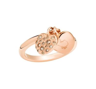 Dodo – DAB0001100AMDBR9R – Herzring aus 9-karätigem Roségold und braunen Diamanten Do