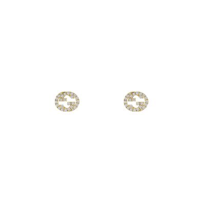 Gucci - YBD729408002 - Interlocking G-Ohrringe aus 18 Karat Gelbgold und Diamanten