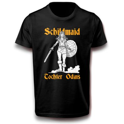 Schildmaid Tochter Odin Wikinger Frau Kämpfer Schwert T-Shirt Baumwolle Spruch