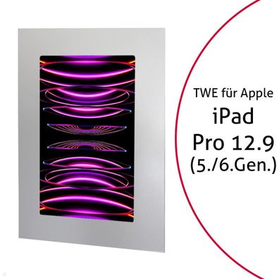 TabLines TWE098S Tablet Wandeinbau fßÂ¼r Apple iPad Pro 12.9 (5./6. Gen.), silber