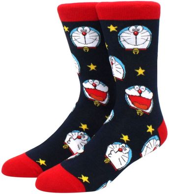 Doraemon Lustige Socken - Fujiko Fujio Manga Crew Cartoon-Socken in 3/4-Länge