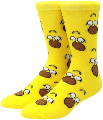 Homer Simpson Gelbe Faces Socken - The Simpsons Cartoon Heroes Lustige Motiv-Socken