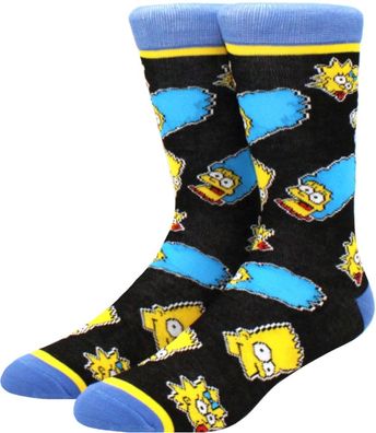 Simpsons Family Color Socken - The Simpsons Cartoon Heroes Lustige Motiv-Socken