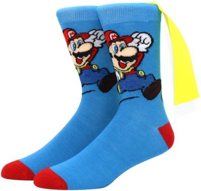 Mario Socken mit Schleifen in 3/4-Länge - Super Mario Charakter Lustige Motiv-Socken