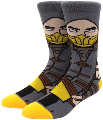 Scorpion Gaming Socken - Mortal Kombat Crew Lustige Cartoon-Socken in 3/4-Länge