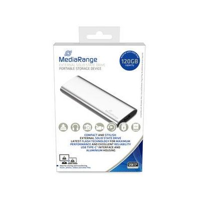 Mediarange MR1100, 120 GB, M.2, USB Typ-C, 3.2 Gen 2 (3.1 Gen 2), 450 MB/ s, Silber