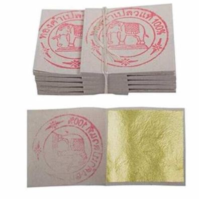 100 % echtes 24-Karat-Blattgold, Blattkunst, essbar 5 bis 50 Stück (BG071025)