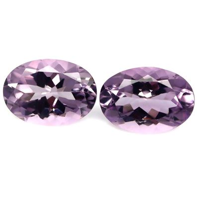 Schönes Paar Brasilien ovale Amethyste 7 x 9 mm (AS070724)