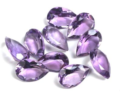 Schönes Paar Brasilien Tropfen Amethyste 7 x 10 mm (AS070724)