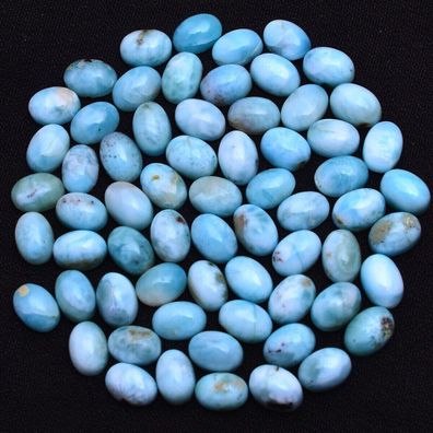 1 Stück naturaler ovaler Larimar Cabochon ca. 8 x 10 mm(LS070724)