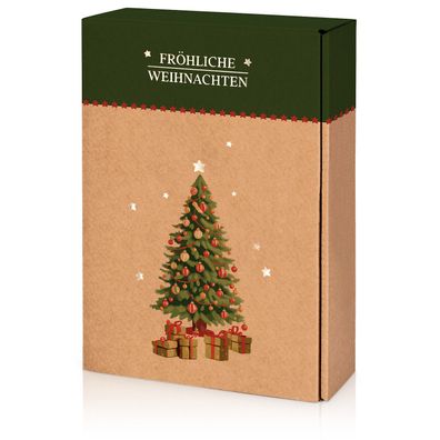 25x 3er Weinkarton Fröhliche Weihnachten Präsentkarton