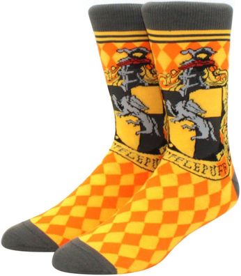 Hufflepuff Gelbe Wappen Socken - Harry Potter HP Lustige Motiv-Socken in 3/4-Länge