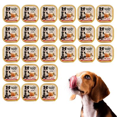 x24 300g Pastete Hundefutter Nassfutter Aluschale Rind hohe Qualität