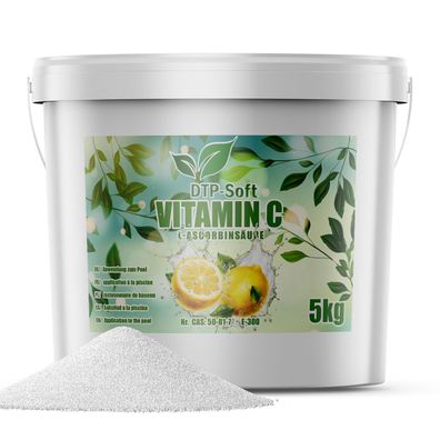 5kg L-Ascorbinsäure fér den Pool im Eimer | Vitamin C fér den Pool im Eimer 5kg | 5kg