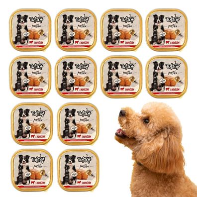 x12 300g Pastete Hundefutter Nassfutter Aluschale Rind hohe Qualität