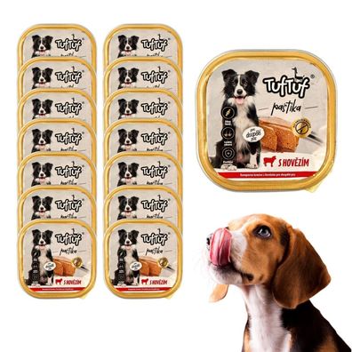 x36 300g Pastete Hundefutter Nassfutter Aluschale Rind hohe Qualität