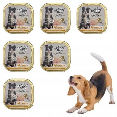 x6 300g Pastete Hundefutter Nassfutter Aluschale Wildfleisch hohe Qualität