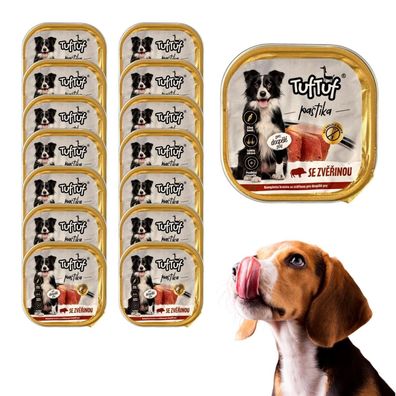 x36 300g Pastete Hundefutter Nassfutter Aluschale Wildfleisch hohe Qualität