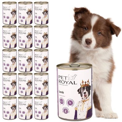 24 x 400g, Lamm 400g Hundefutter Pet Royal Lamm oder Kalb Nassfutter getreidefrei Dos