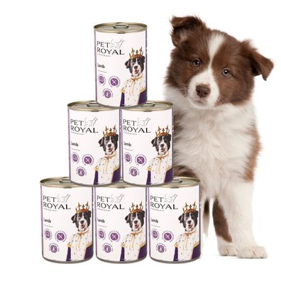 6 x 400g, Lamm 400g Hundefutter Pet Royal Lamm oder Kalb Nassfutter getreidefrei Dose