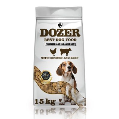 15KG Dozer Hundefutter - Umfassende Ernährung fér Erwachsene Hunde, Formel mit Huhn u