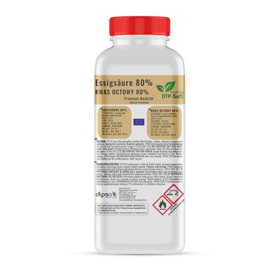 1l Essigsäure 80% Qualität Essigessenz 1 liter