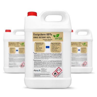 15L 3x 5L Essigsäure 60% Qualität Essigessenz