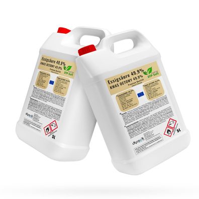 10L 2X5L Essigsäure 49.99% Qualität Essigessenz 50 Prozent