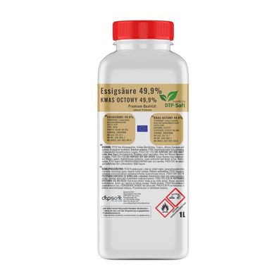 1L Essigsäure 49.99% Qualität Essigessenz 50 Prozent