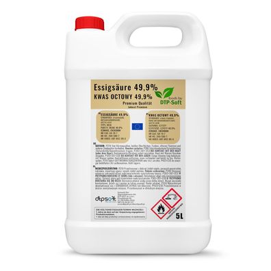 5L Essigsäure 49.99% Qualität Essigessenz 50 Prozent