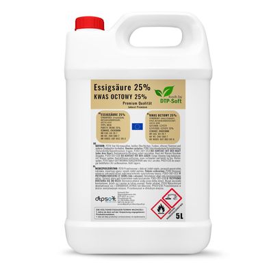 5L Essigsäure 25% Qualität Essigessenz