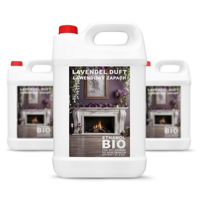 Lavendelduft, 15L 3x5 Liter Bioethanol 100% férAlkohol fér Kamin