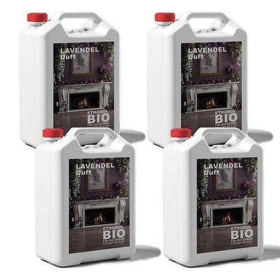 Lavendelduft, 20L 4x5 Liter Bioethanol 100% férAlkohol fér Kamin