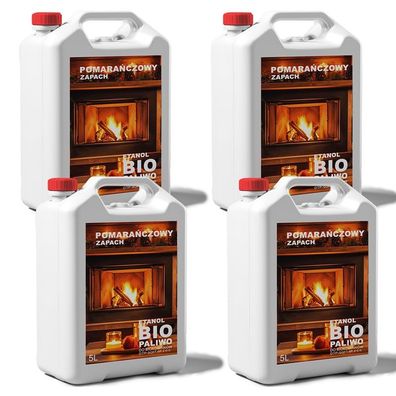 Orangenduft, 20L 4x5 Liter Bioethanol 100% férAlkohol fér Kamin