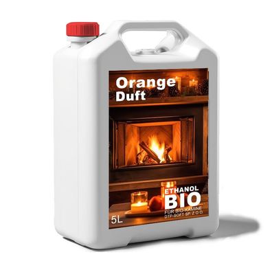 Orangenduft, 5L 5 Liter Bioethanol 100% férAlkohol fér Kamin