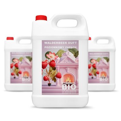 Walderdbeereduft, 15L 3x5 Liter Bioethanol 100% férAlkohol fér Kamin