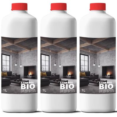 3 Liter Bioethanol 100% fér Bio Alkohol fér Kamin 3X1L