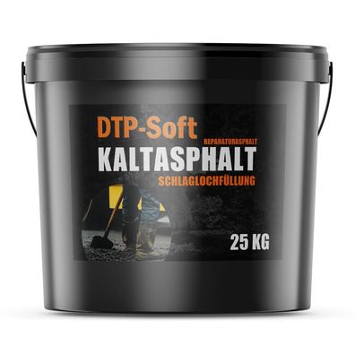 Kaltasphalt 25kg im Eimer | 25 kg Kaltasphalt 0-8 mm Reparaturasphalt Asphalt Kaltmis