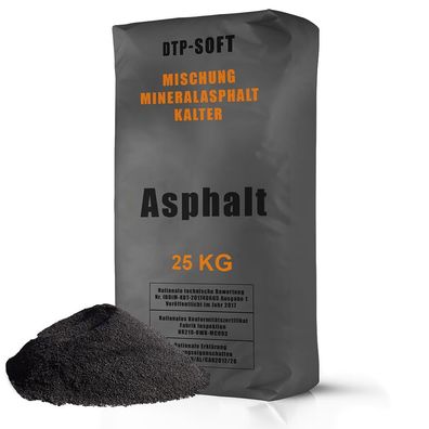 25kg Kaltasphalt 0-8 mm Reparaturasphalt Asphalt Kaltmischgut