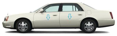 Cadillac Deville 2000-2005 - Seitliche Tür-Schutzleisten aus Chrom