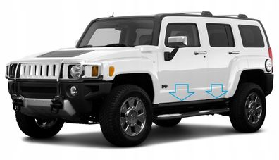 Hummer H3 2006-2010 - Seitliche Tür-Schutzleisten aus Chrom