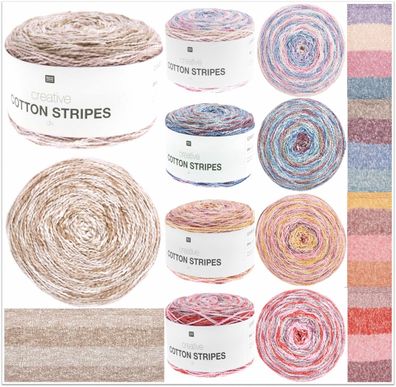 250g Rico Creative Cotton Stripes dk Bobbelwolle Stricken Häkeln GP 79,96 €/1kg