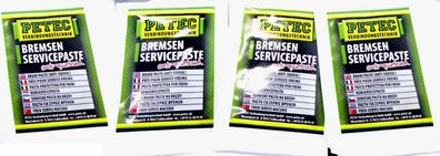 4x PETEC Bremsen Servicepaste ANTI Quietsch PASTE Montage 94405